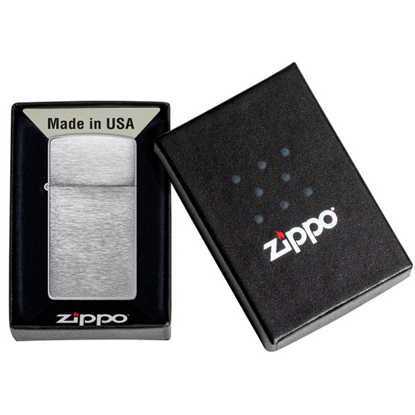 ENCENDEDOR ZIPPO SLIM BRUSHED CHROME
