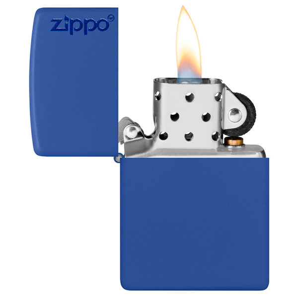 ENCENDEDOR ZIPPO ROYAL BLUE MATTE WITH ZIPPO LOGO