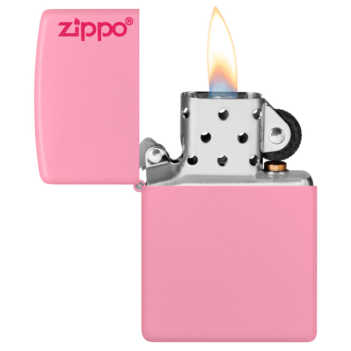 ENCENDEDOR ZIPPO PINK MATTE WITH ZIPPO LOGO