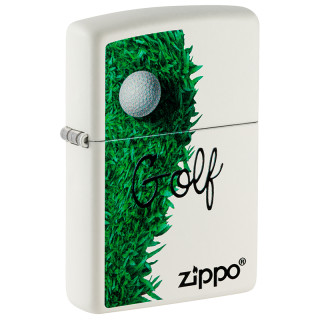 ENCENDEDOR ZIPPO GOLF DESIGN WHITE MATTE