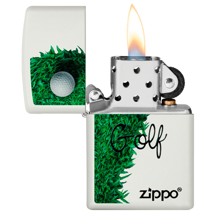 ENCENDEDOR ZIPPO GOLF DESIGN WHITE MATTE