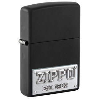 ENCENDEDOR ZIPPO BLACK MATTE LICENSE PLATE