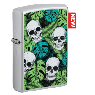 ENCENDEDOR ZIPPO SKULL WITH FLOWERS