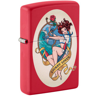 ENCENDEDOR ZIPPO STORMY LOVER DESIGN RED MATTTE