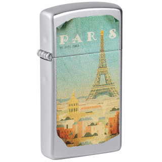 ENCENDEDOR ZIPPO PARIS DESIGN SATIN CHROME