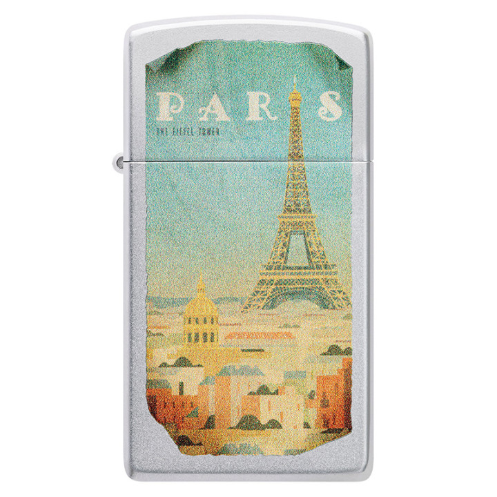 ENCENDEDOR ZIPPO PARIS DESIGN SATIN CHROME