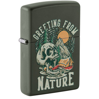 ENCENDEDOR ZIPPO GREEN MATE SKULL NATURE