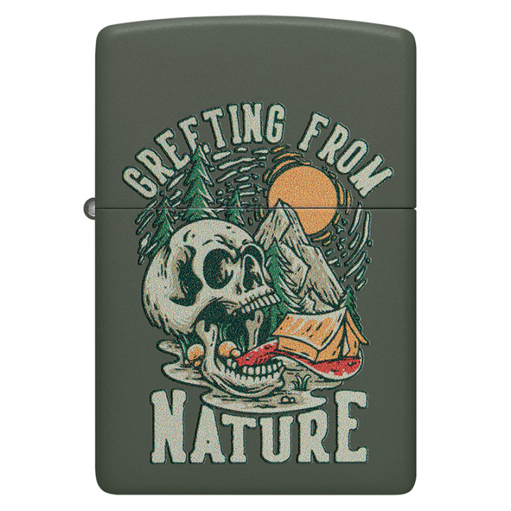 ENCENDEDOR ZIPPO GREEN MATE SKULL NATURE