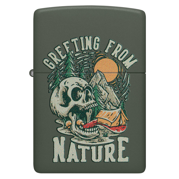 ENCENDEDOR ZIPPO GREEN MATE SKULL NATURE