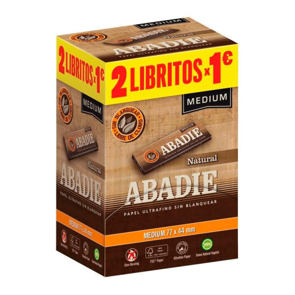 PAPEL ABADIE ORGANICO NATURAL MEDIUM  78MM. 1 1/4 DISPENSADOR 2X1€ 1X200