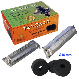 CARBÓN PARA SHISHA VEGETAL TARGARD CON AGUJERO Ø40MM 1X10