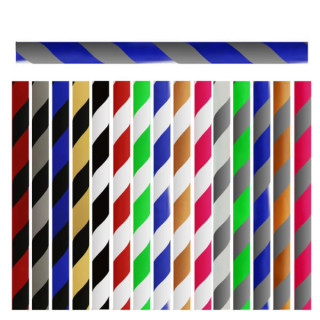 MANGUERA PARA SHISHA SILICONA RAYAS 150CM AZUL CLARO Y PLATA