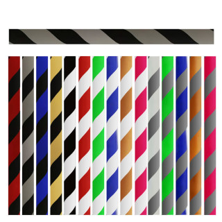 MANGUERA PARA SHISHA SILICONA RAYAS 150CM NEGRA Y PLATA