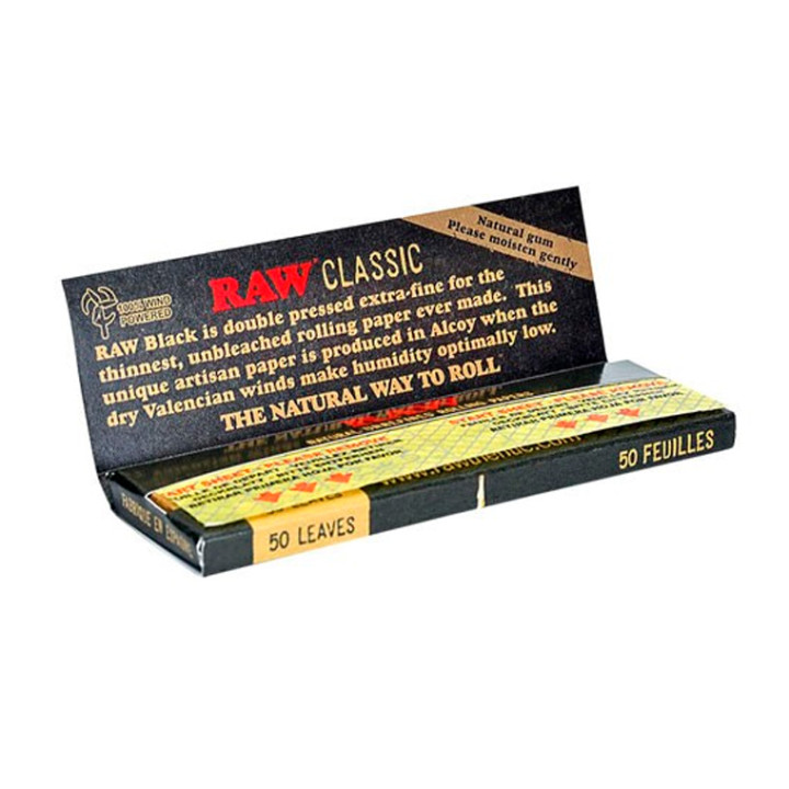 PAPEL RAW 1 1/4  BLACK 1X24