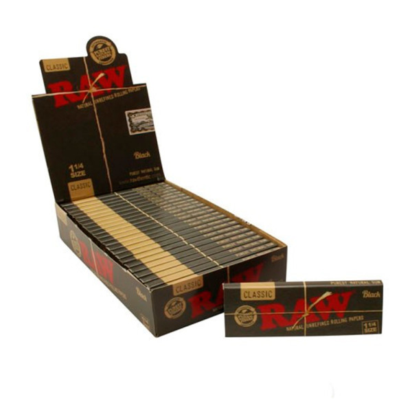 PAPEL RAW 1 1/4  BLACK 1X24