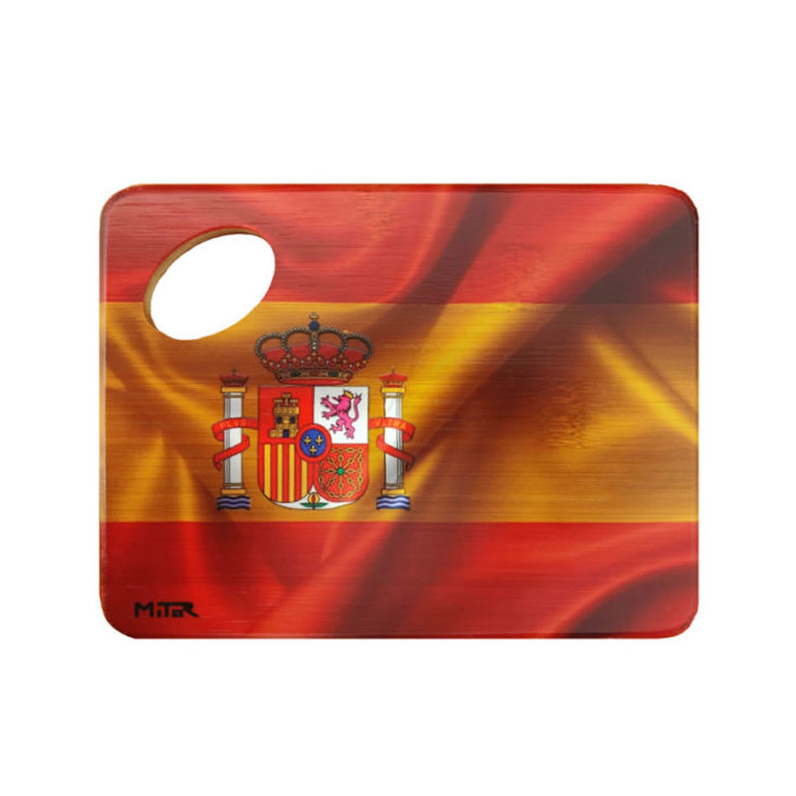 TABLA DE MEZCLA BAMBÚ BANDERA ESPAÑA 15X20CM