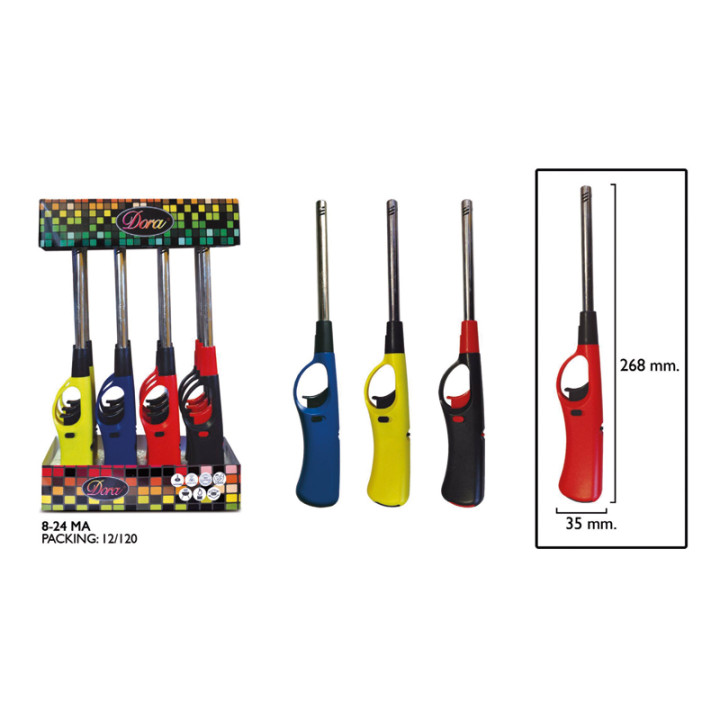 ENCENDEDOR ELECTRÓNICO DORA BBQ COCINA COLORES SURTIDOS 268MM 1X12