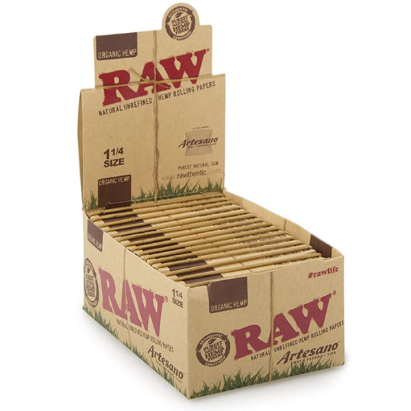 PAPEL RAW ARTESANO ORGANICO CIERRE MAGNETICO KING SIZE + TIPS 1X15