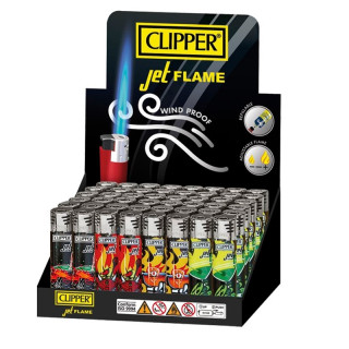 ENCENDEDOR CLIPPER JET FLAME DEC. SKULL DRINKS  1X48 2