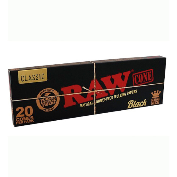 CONO RAW KING SIZE BLACK CLASSIC 20 CONES PER PACK 1X40 PER DISPLAY