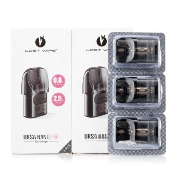 PACK 3 CARTUCHOS + RESISTENCIAS 0.8ohm 2 ML LOST VAPE URSA BABY
