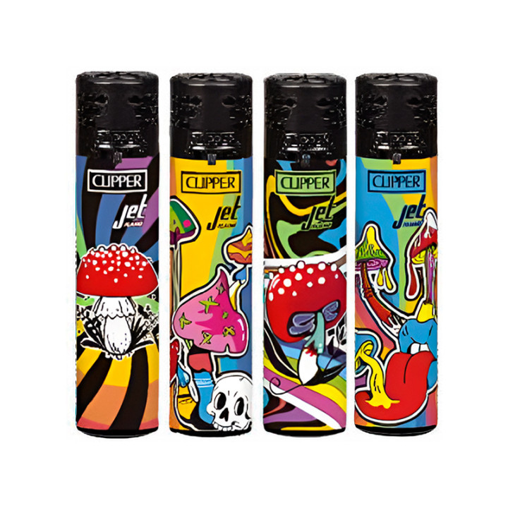 ENCENDEDOR CLIPPER JET FLAME DEC. RAINBOW MUSH 1X48