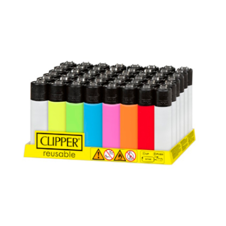 ENCENDEDOR CLIPPER TRANSLUCIDO 2 COLORES VARIADOS 1X48