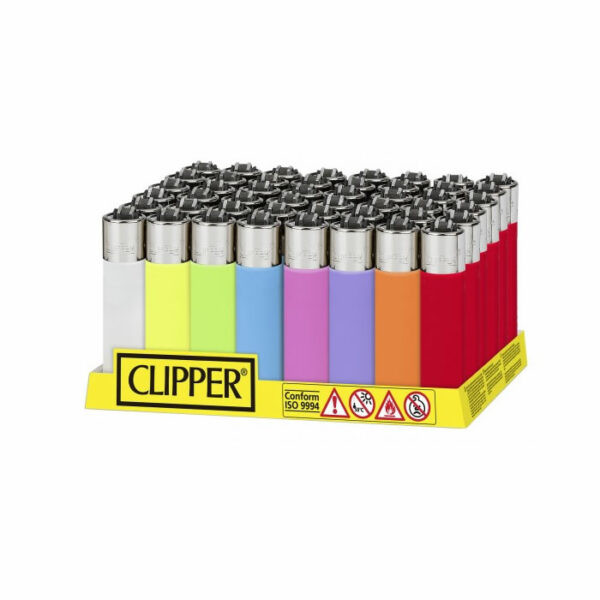 ENCENDEDOR CLIPPER TRANSLUCIDO 2 COLORES VARIADOS 1X48