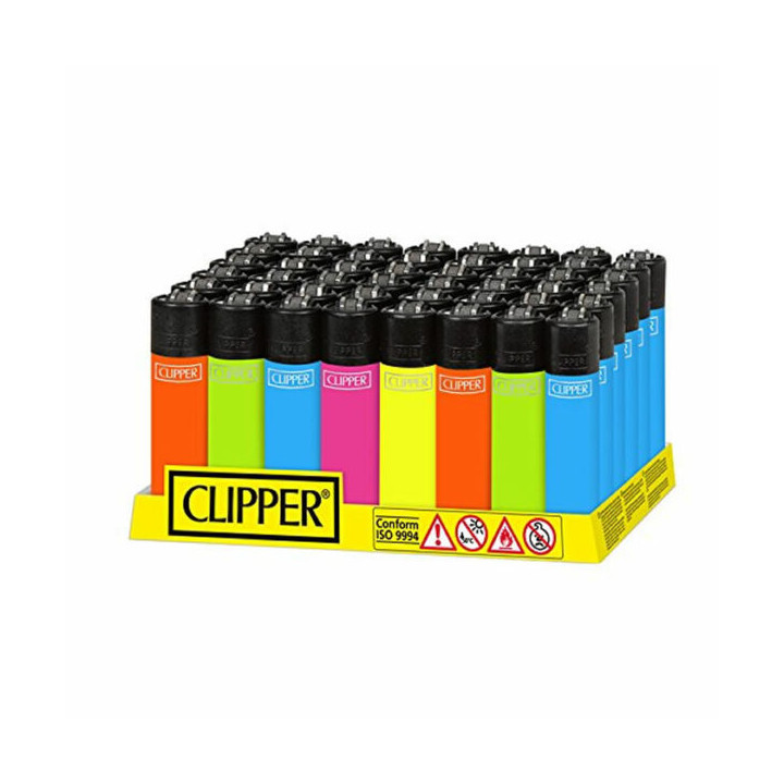 ENCENDEDOR CLIPPER FLUO SOLID SURTIDO 1X48