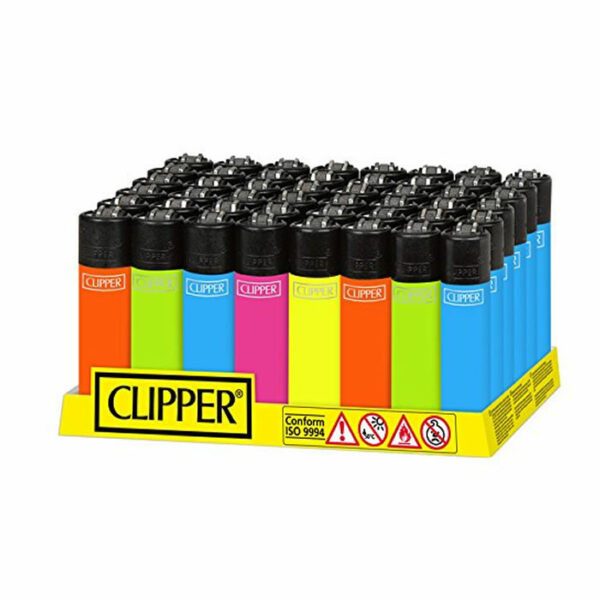 ENCENDEDOR CLIPPER FLUO SOLID SURTIDO 1X48