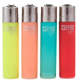 ENCENDEDOR CLIPPER SOFT TOUCH TRASLÚCIDO PASTEL 1X48