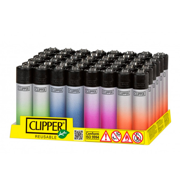 ENCENDEDOR CLIPPER METALLIC GRADIENT SILVER 1X48
