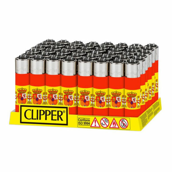 ENCENDEDOR CLIPPER DEC. BANDERA + ESCUDO ESPAÑA 1X48