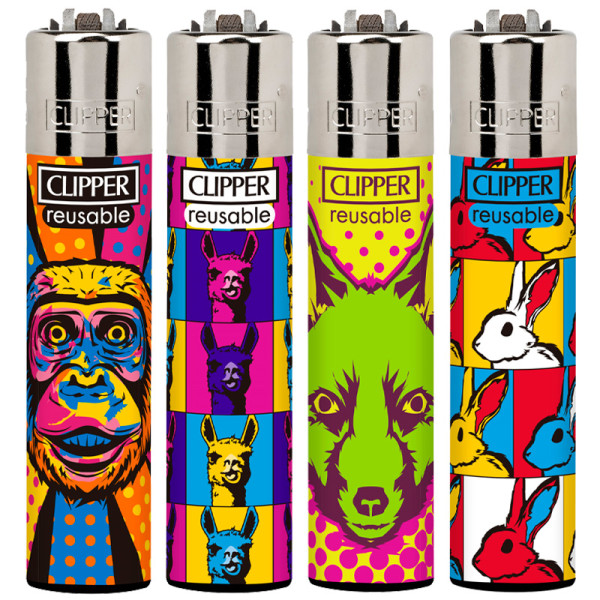 ENCENDEDOR CLIPPER ANIMAL PORTRAIT 2  1X48