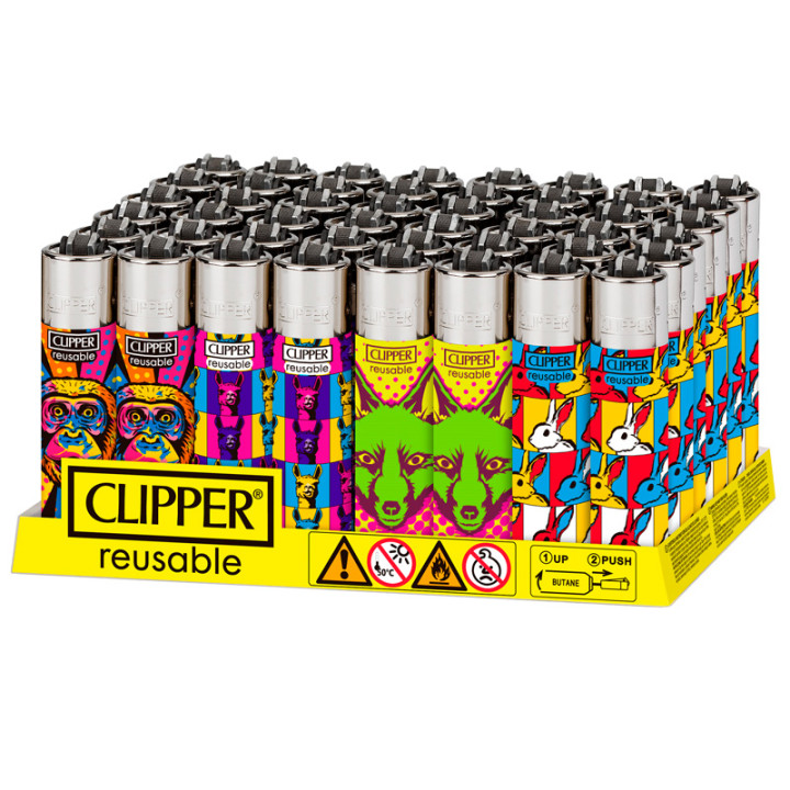 ENCENDEDOR CLIPPER ANIMAL PORTRAIT 2  1X48