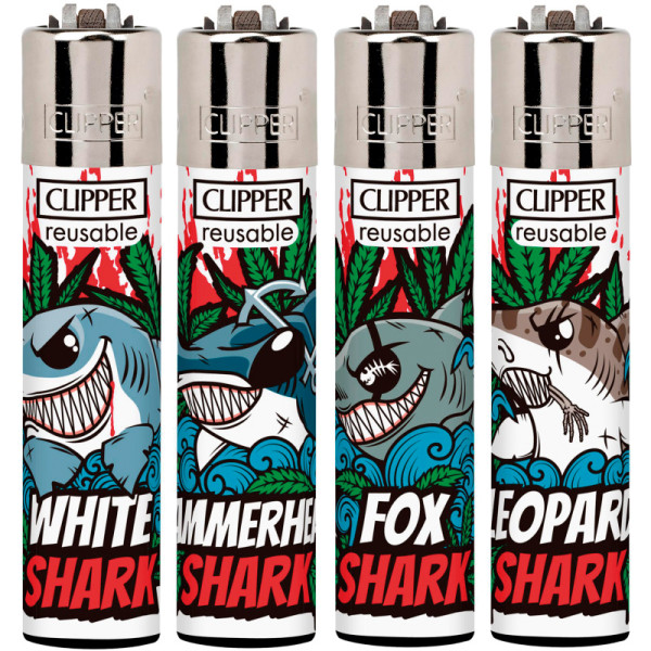 ENCENDEDOR CLIPPER DEC SHARK WEED 1X48