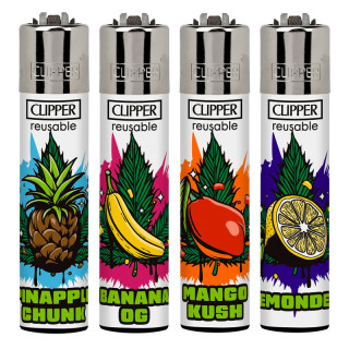 ENCENDEDOR CLIPPER DEC. FRUIT STRAINS 1X48