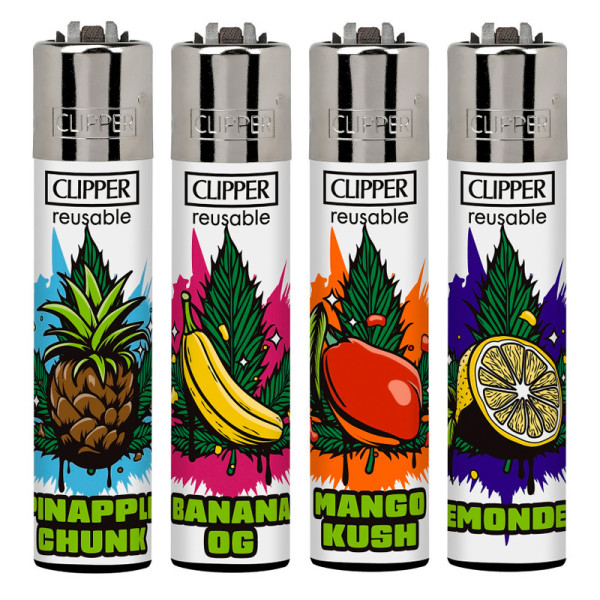 ENCENDEDOR CLIPPER DEC. FRUIT STRAINS 1X48