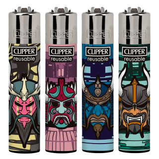 ENCENDEDOR CLIPPER DEC. SAMURAI MASKS 1X48