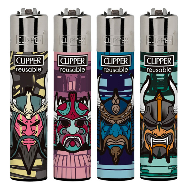 ENCENDEDOR CLIPPER DEC. SAMURAI MASKS 1X48