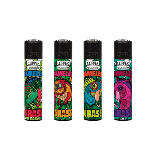 ENCENDEDOR CLIPPER DEC. CHAMELEON GRASS 1X48