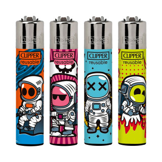 Encendedor Clipper dec. Funny Astronauts 48uds.