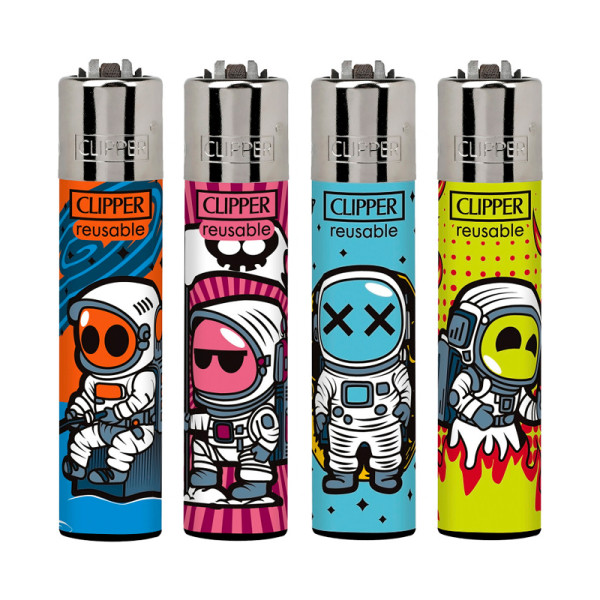 Encendedor Clipper dec. Funny Astronauts 48uds.