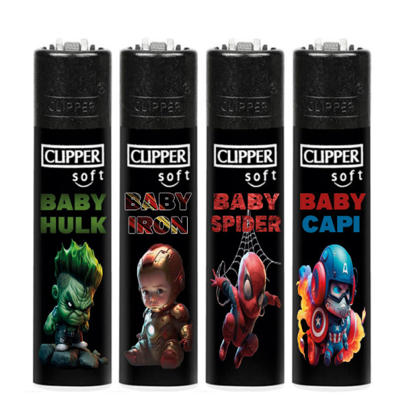 ENCENDEDOR CLIPPER PERSONALIZADO BABY SUPER HEROES 1 1X48