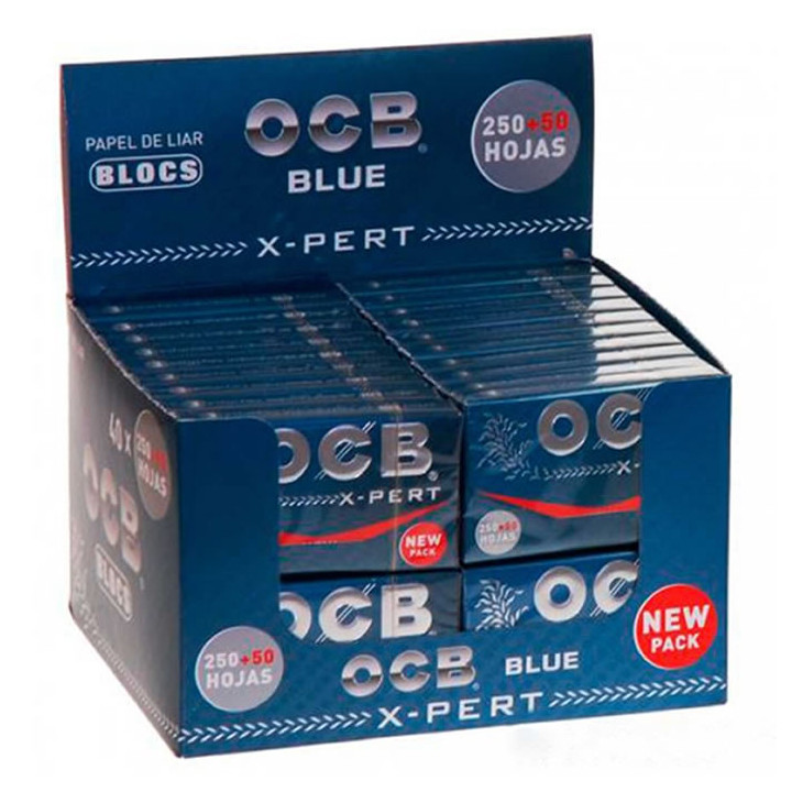 Papel OCB Azul X-Pert bloc 300 70mm. 40 Uds.