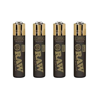 ENCENDEDOR CLIPPER RAW BLACK & GOLD 1X48