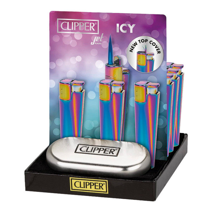 ENCENDEDOR CLIPPER METAL JET FLAME ICY 1X12