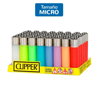 ENCENDENDOR CLIPPER MICRO TRANSLUCIDO SURTIDO 1X48