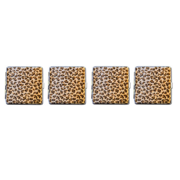 PITILLERA CIGARRILLOS DISEÑO PIEL LEOPARDO 20 CIG. COLOR SURTIDO  9,5 X 9,5 CM 1X6