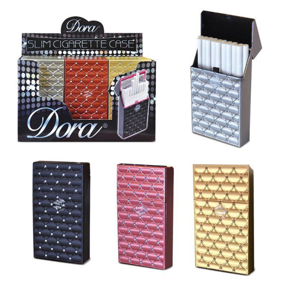 PITILLERA CAJETILLA SLIM DIAMANTES PUSH EASY 11 X 6 CM COLOR SURTIDO 1X12
